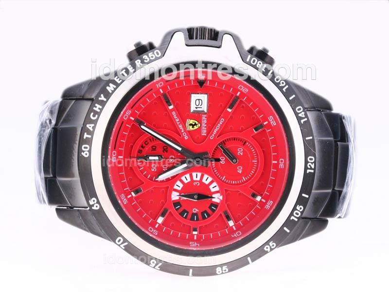 Ferrari Working Chronograph Full PVD with Red Dial