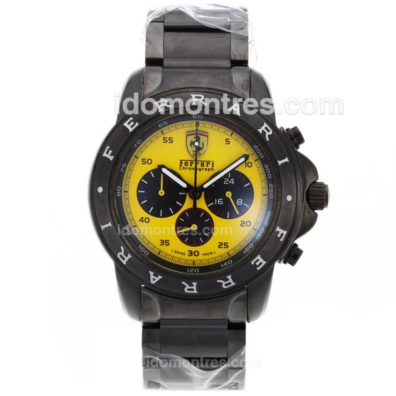 Ferrari Working Chronograph Full PVD with Yellow Dial