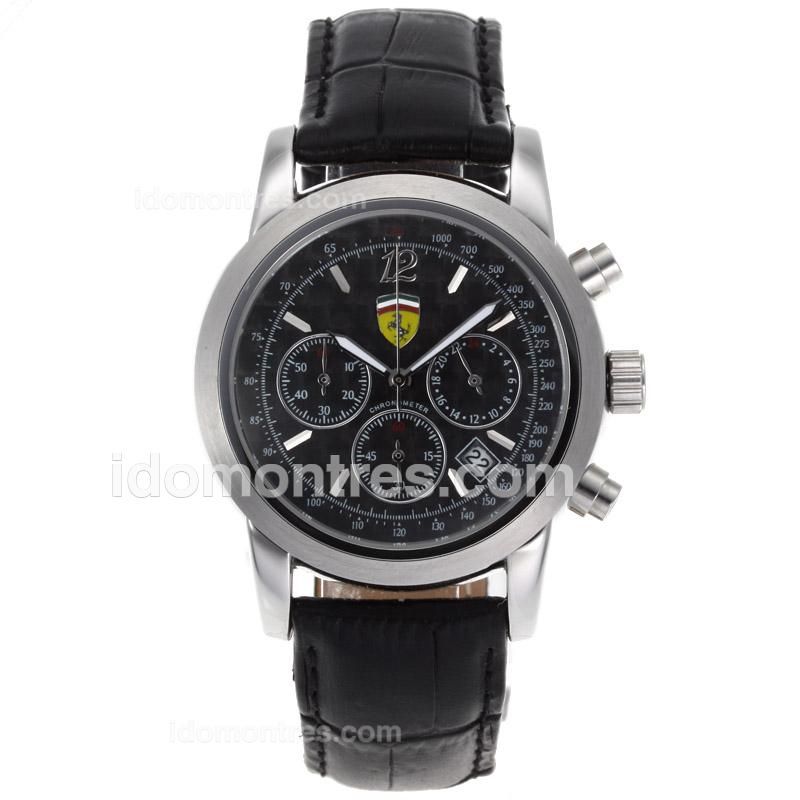 Ferrari Working Chronograph with Black Carbon Fibre Style Dial
