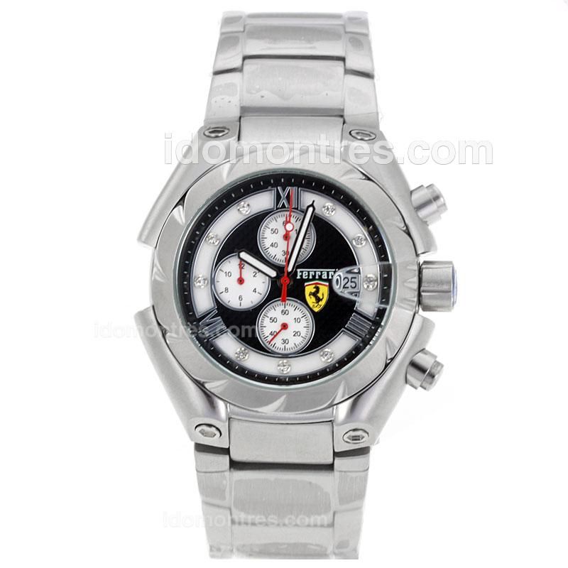 Ferrari Working Chronograph with Black Checkered Dial S/S