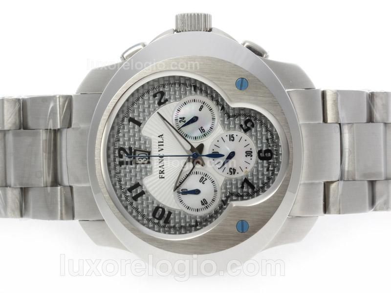 Ferrari Working Chronograph with Gray Carbon Fibre Style Dial-Number Markers S/S