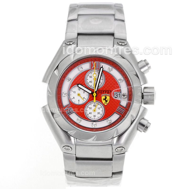 Ferrari Working Chronograph with Red Checkered Dial S/S