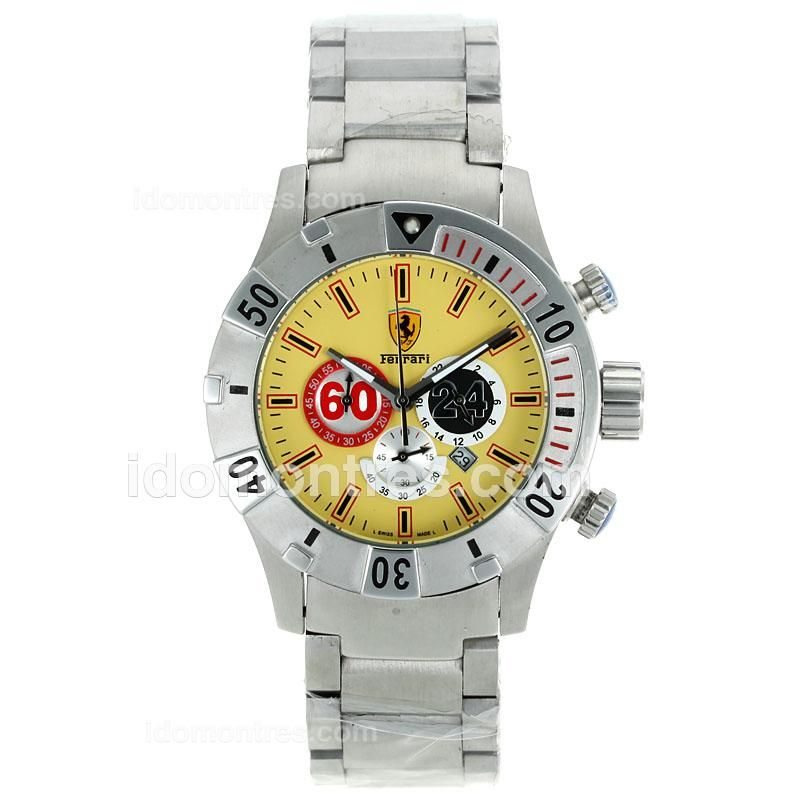 Ferrari Working Chronograph with Yellow Dial S/S