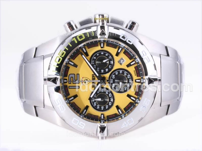 Ferrari Working Chronograph with Yellow Dial-New Version