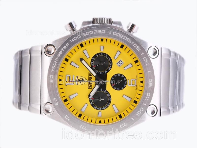 Ferrari Working Chronograph with Yellow Dial-Sapphire Crystal
