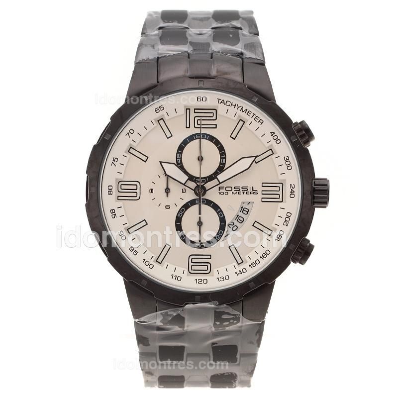 Fossil Sport Working Chronograph Full PVD with White Dial