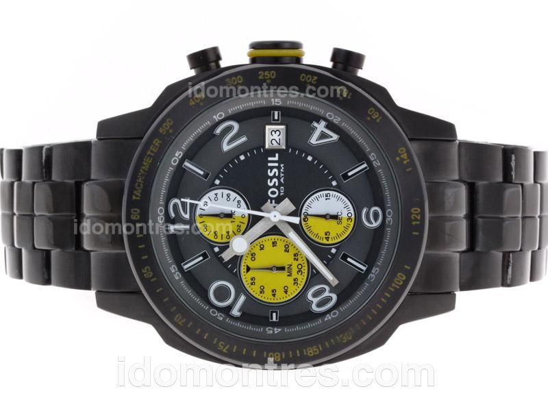 Fossil Sport Working Chronograph Full PVD with Yellow Sub Dials
