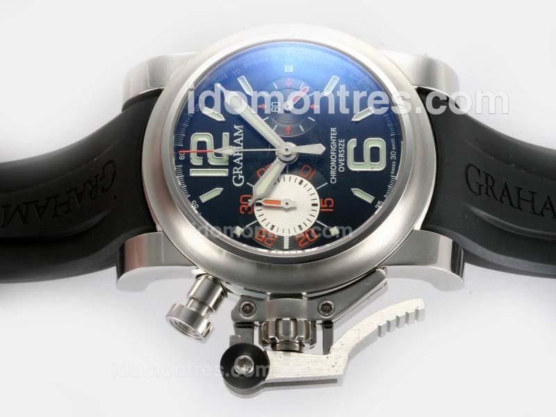 Graham Chronofighter Oversize Chronograph Swiss Valjoux 7750 Movement with Black Dial