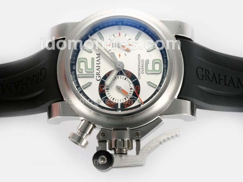 Graham Chronofighter Oversize Chronograph Swiss Valjoux 7750 Movement with White Dial