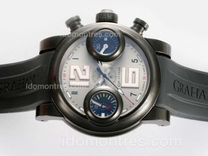 Graham Chronofighter Swordfish Chronograph Swiss Valjoux 7750 Movement PVD Case with Gray Dial
