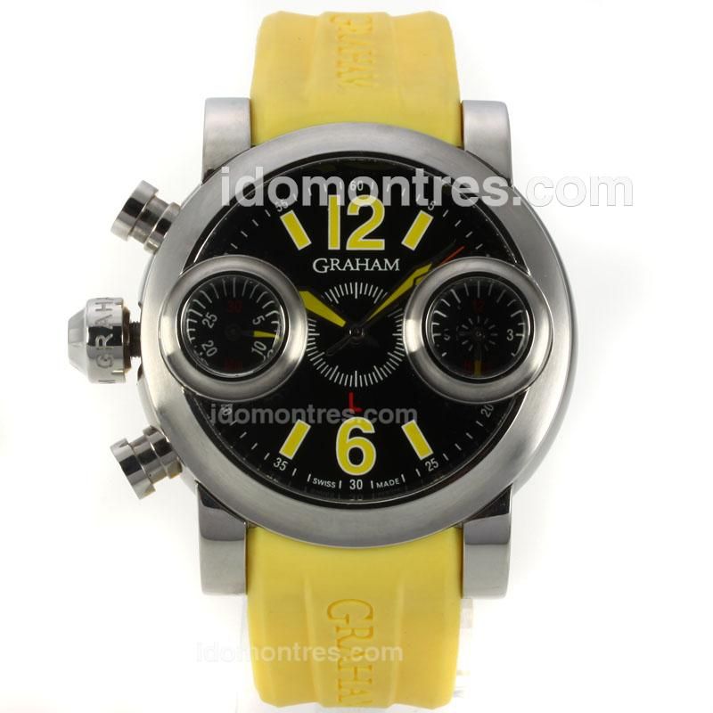 Graham Swordfish Automatic with Black Dial-Yellow Rubber Strap