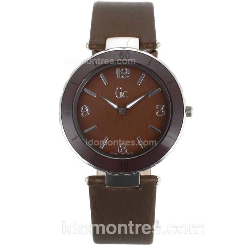 Guess Classic Brown Bezel with Brown Dial-Brown Leather Strap