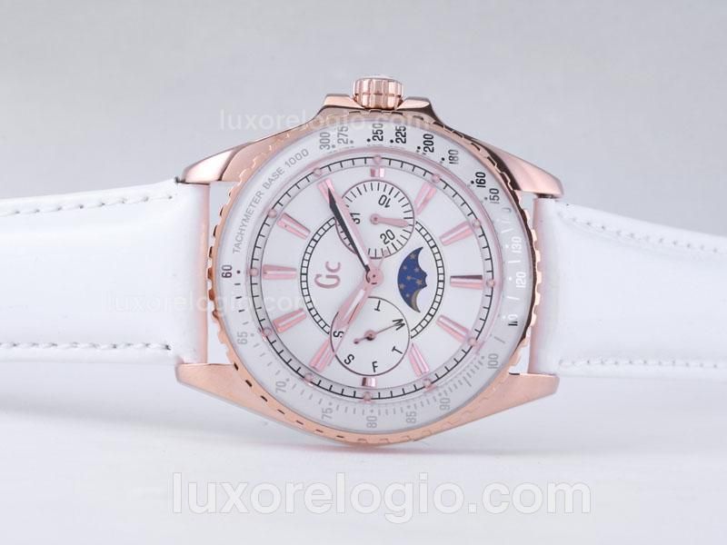 Guess Classic Rose Gold Case with White Dial and strap
