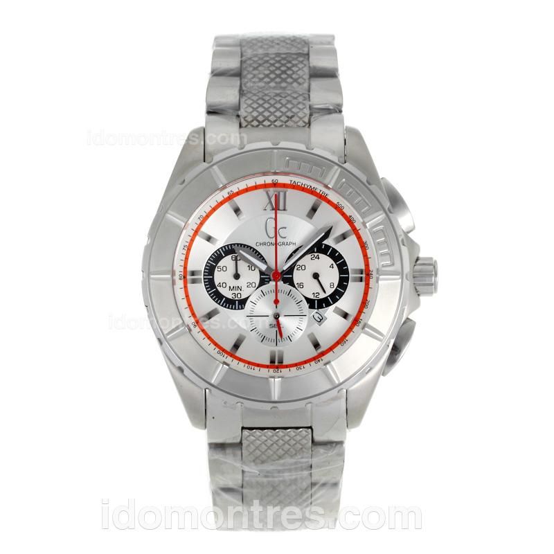 Guess Working Chronograph with Silver Dial S/S