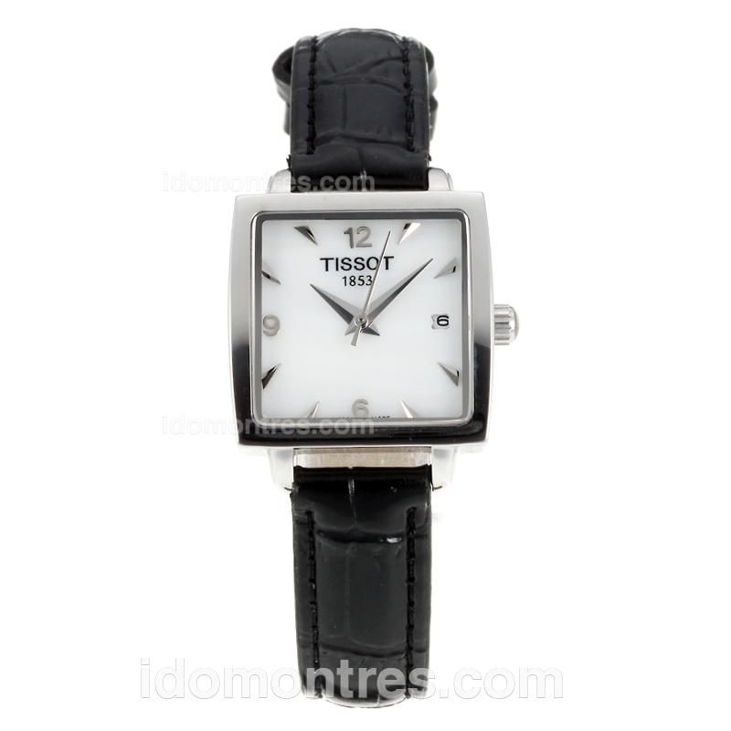 Tissot Cera with White Dial-Leather Strap-Sapphire Glass