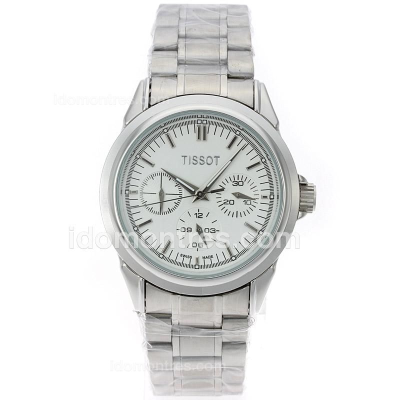 Tissot Classic Automatic silvery Markers with White Dial S/S