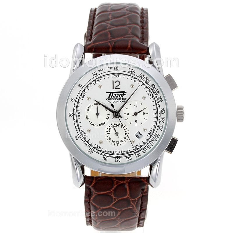 Tissot Classic Automatic with White Dial-Leather Strap