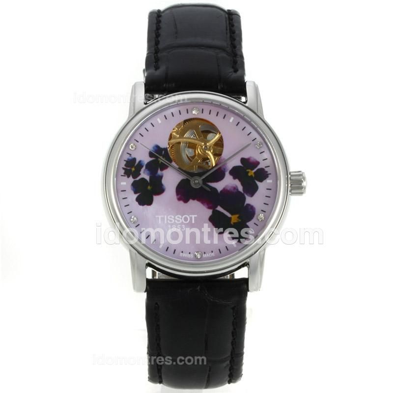 Tissot Classic Lady Heart Automatic with Purple MOP Dial-18K Gold Plated Movement
