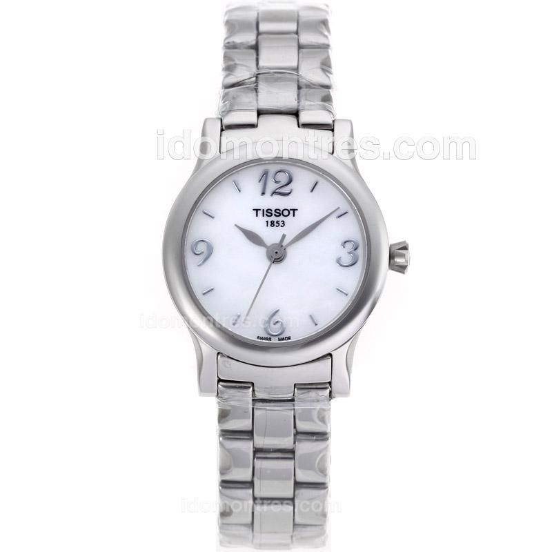 Tissot Classic Silver Case with White Dial S/S-Lady Size
