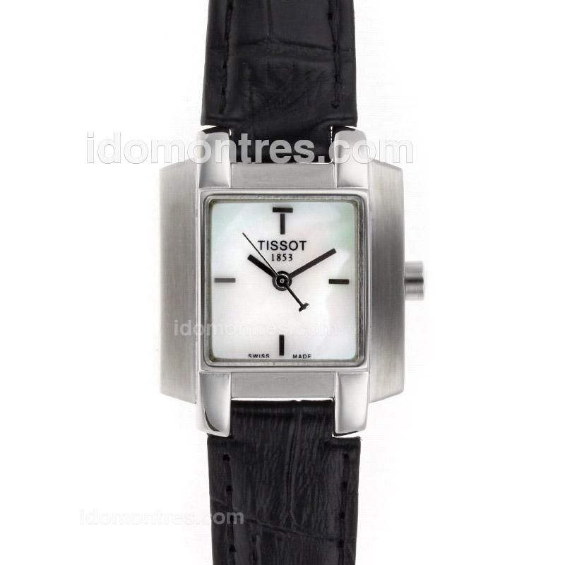 Tissot Classic Stick Markers MOP Dial with Leather Strap-Lady Size