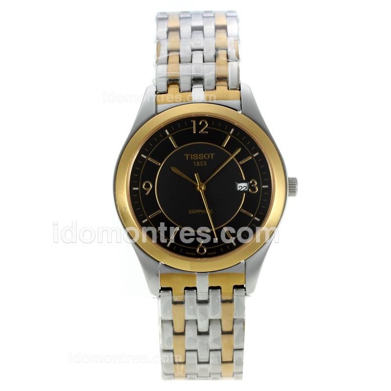 Tissot Classic T-one Collection Two Tone with Black Dial-Sapphire Glass