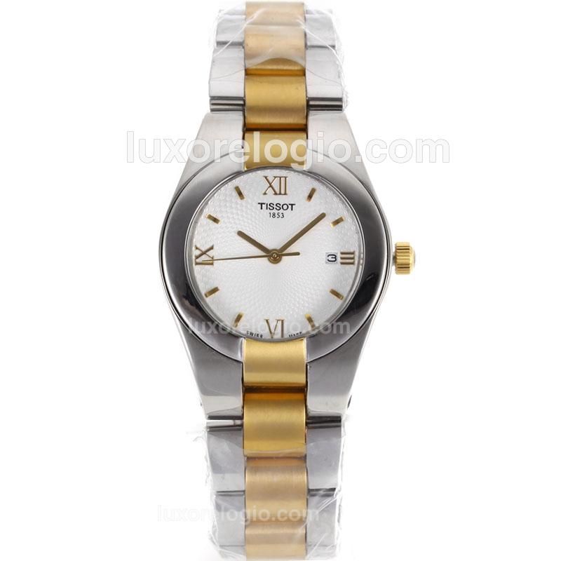 Tissot Classic Two Tone with White Dial-Lady Size