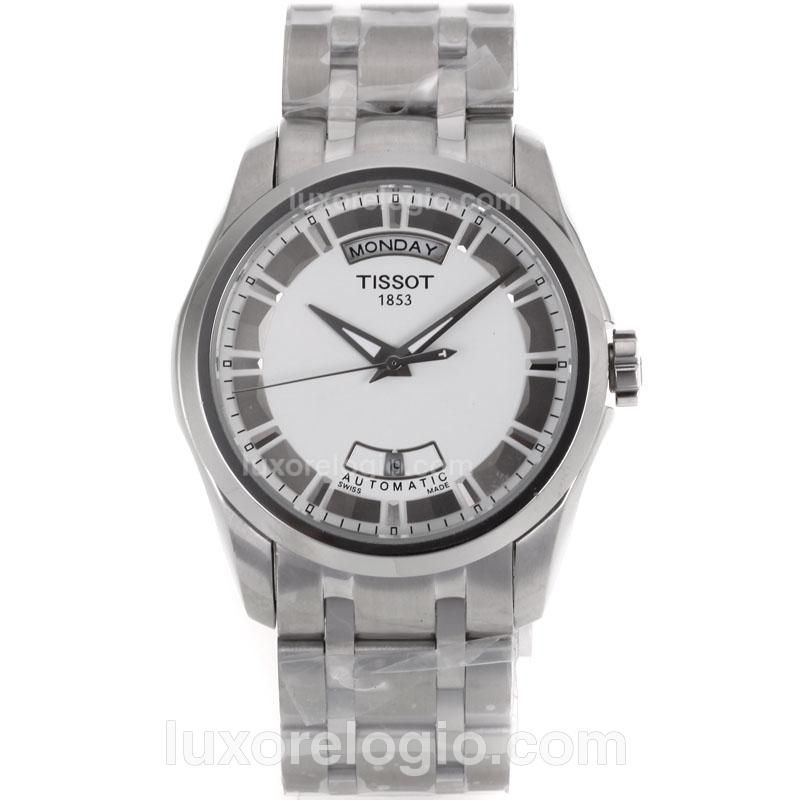 Tissot Day-Date Automatic with White Dial S/S