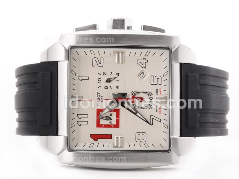 Tissot Michael Owen Limited Edition Working Chronograph with White Dial-Rubber Strap