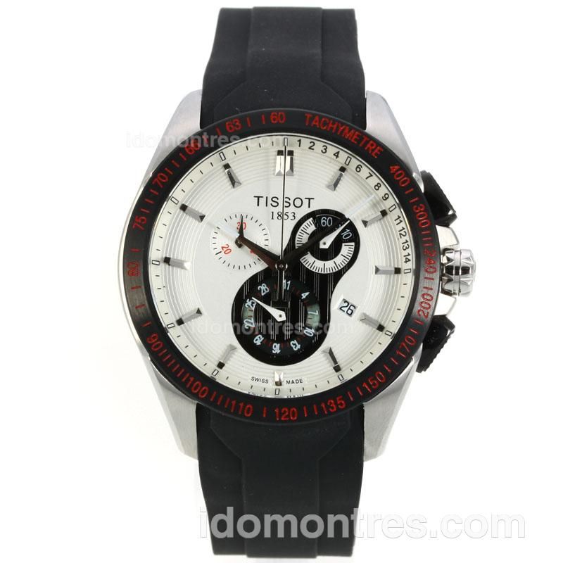 Tissot Michael Owen PRC200 Working Chronograph with White Dial-Rubber Strap