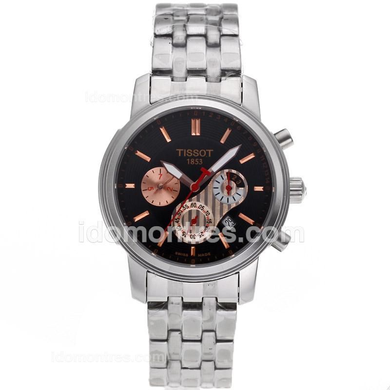 Tissot PRC200 Automatic Rose Gold Markers with Black Dial S/S-Sapphire Glass