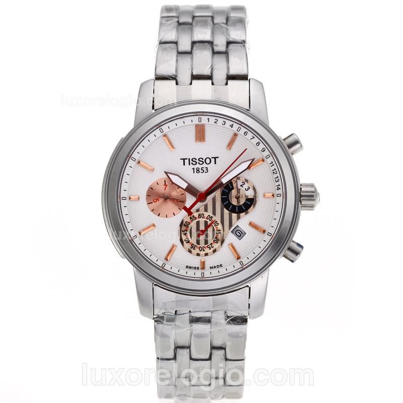 Tissot PRC200 Automatic Rose Gold Markers with White Dial S/S-Sapphire Glass