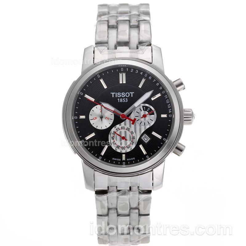 Tissot PRC200 Automatic Silver Markers with Black Dial S/S-Sapphire Glass