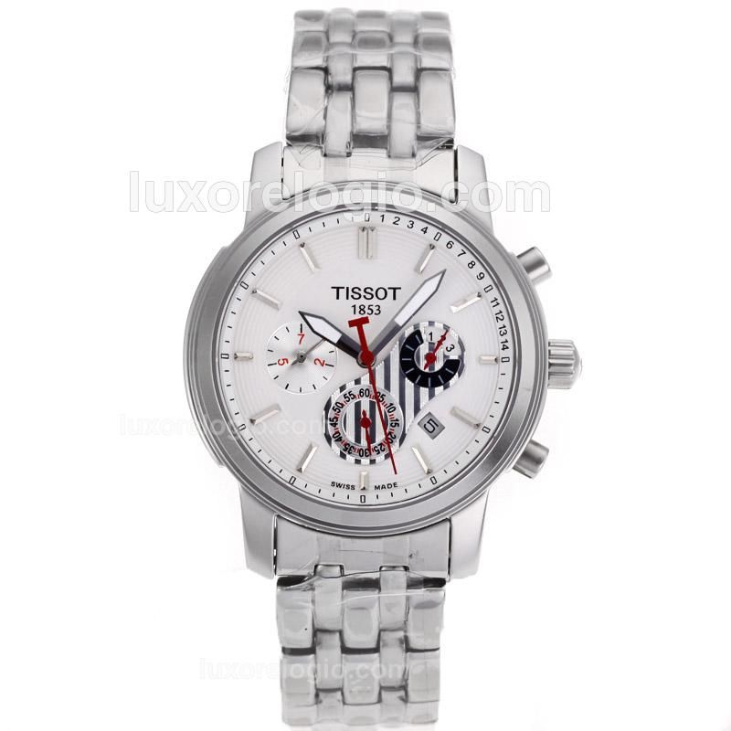 Tissot PRC200 Automatic Silver Markers with White Dial S/S-Sapphire Glass