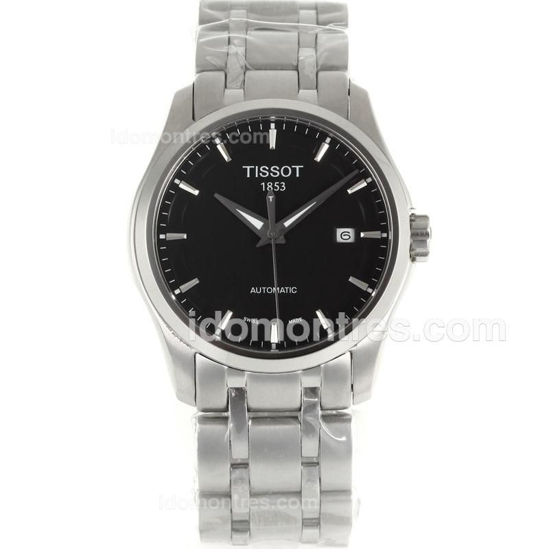 Tissot PRC200 Automatic Stick Markers with Black Dial S/S