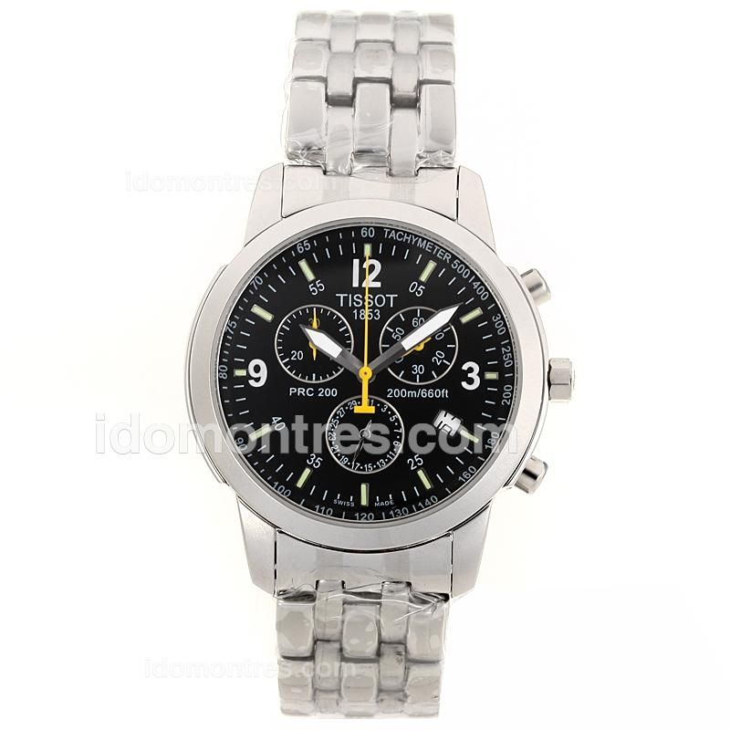 Tissot PRC200 Working Chronograph with Black Dial S/S