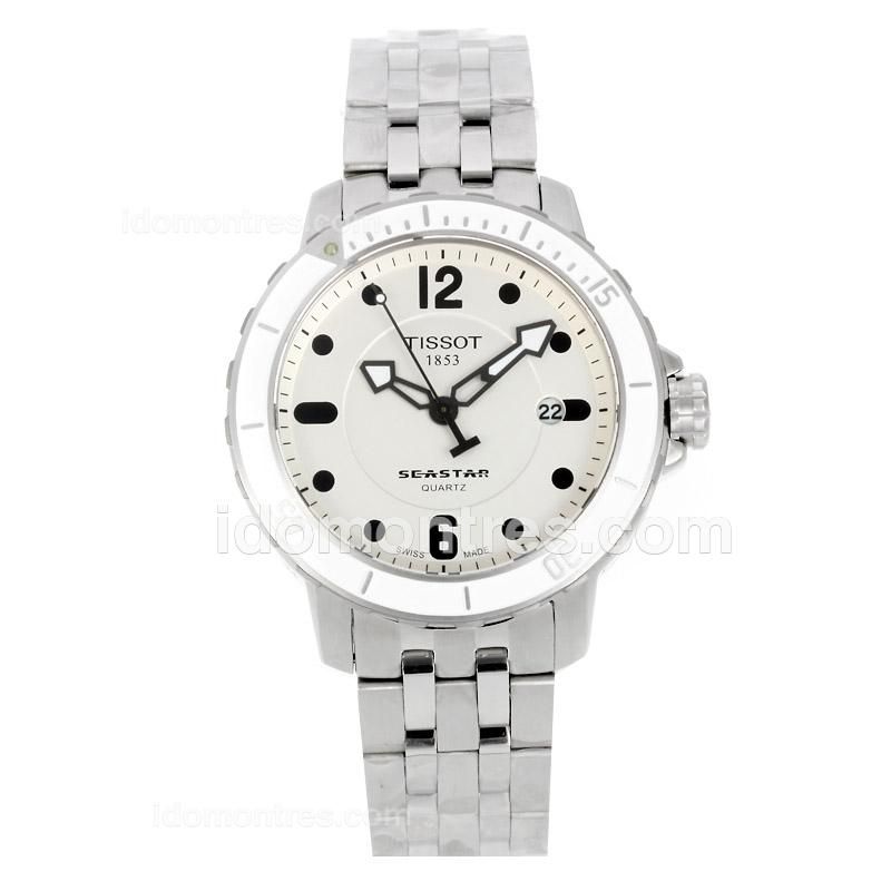 Tissot Seastar with White Dial S/S