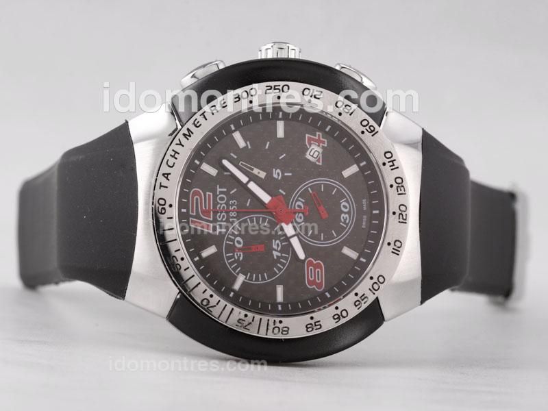 Tissot Sport Working Chronograph with Black Carbon Fibre Style Dial