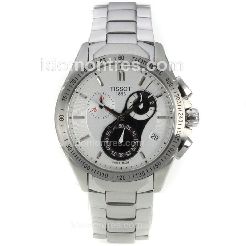 Tissot Sport Working Chronograph with White Dial S/S