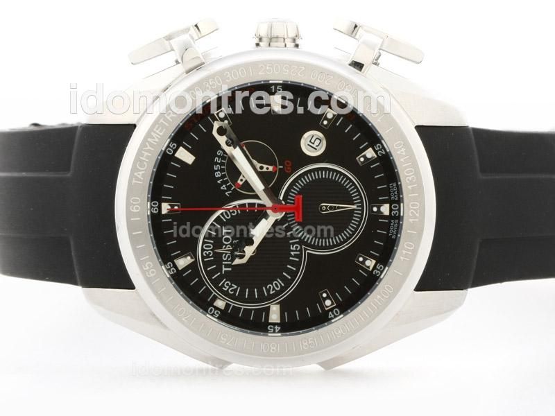 Tissot T-Sport Racing Working Chronograph with Black Dial-Rubber Strap