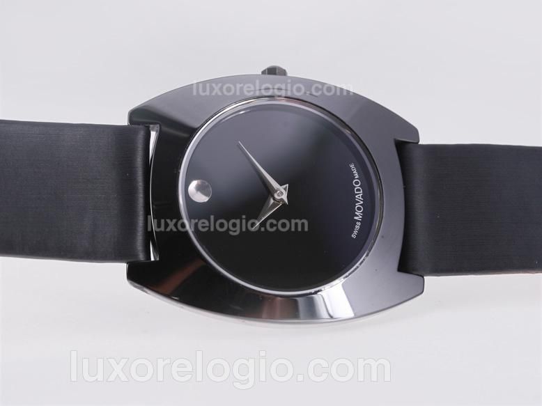 Movado Classic Ceramic Bezel with Black Dial-Couple Watch