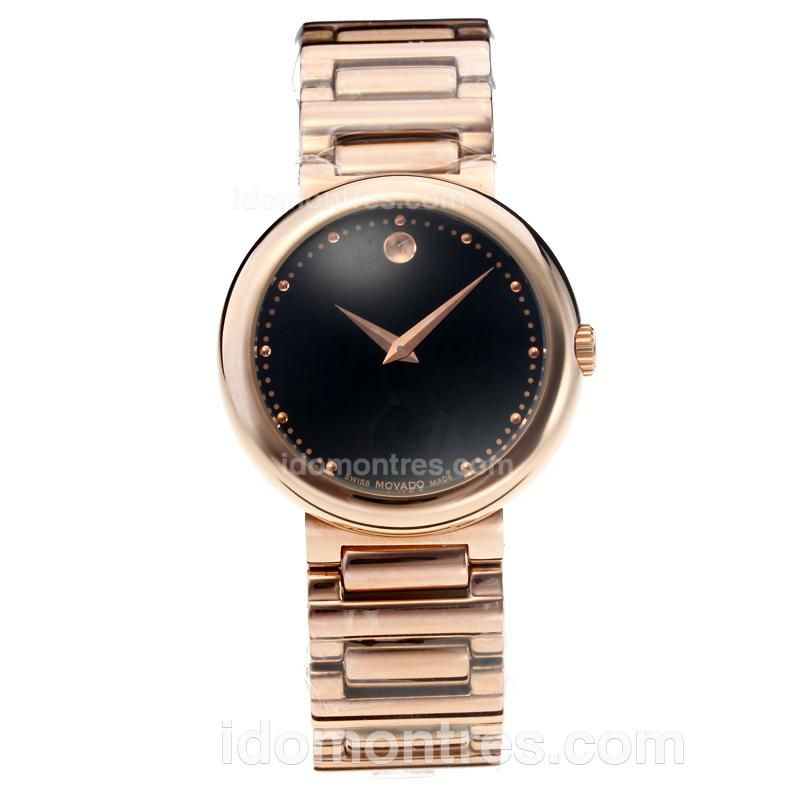 Movado Fiero Full Rose Gold with Black Dial