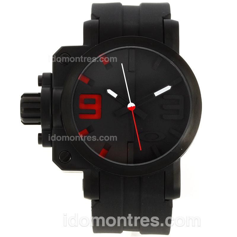 Oakley Gearbox PVD Case with Black Dial-Rubber Strap