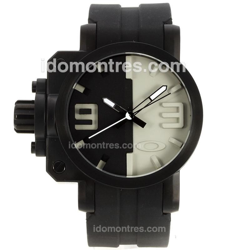 Oakley Gearbox PVD Case with Black/Beige Dial-Rubber Strap