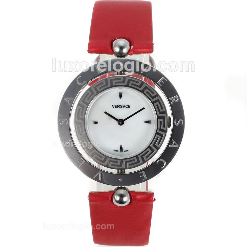 Versace Eon Mop Dial With Red Strap-Lady Size
