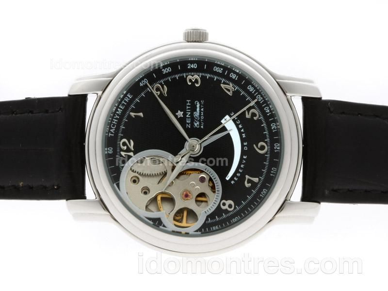 Zenith ChronoMaster Open Retrograde Automatic Number Markers with Black Dial-Lady Size
