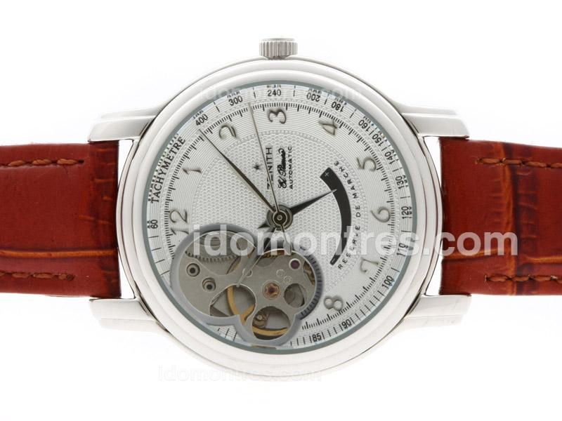 Zenith ChronoMaster Open Retrograde Automatic Number Markers with White Dial-Lady Size