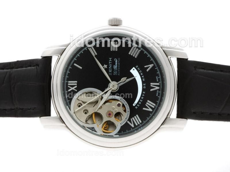 Zenith ChronoMaster Open Retrograde Automatic Roman Markers with Black Dial-Lady Size