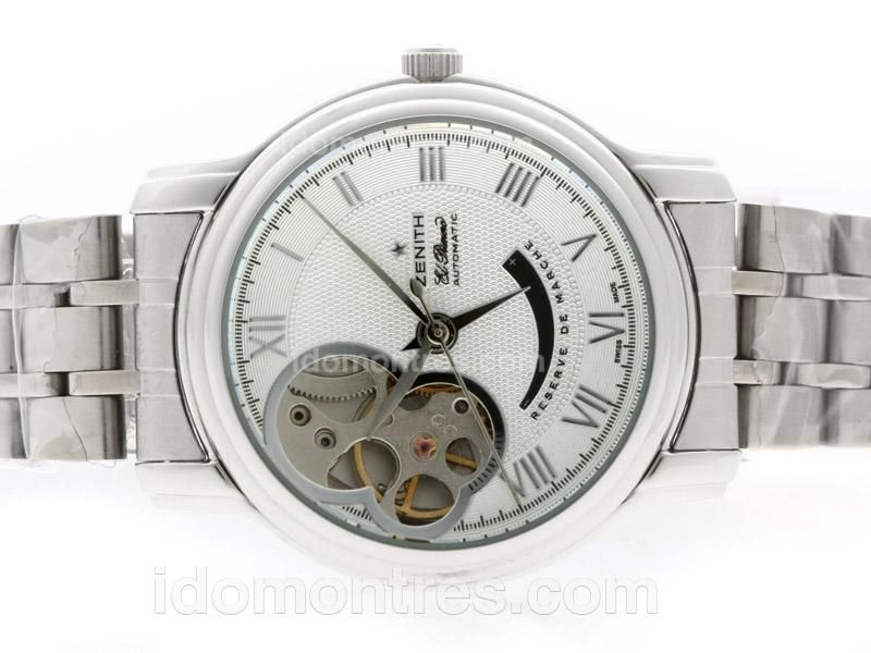 Zenith ChronoMaster Open Retrograde Automatic Roman Markers with White Dial S/S-Lady Size
