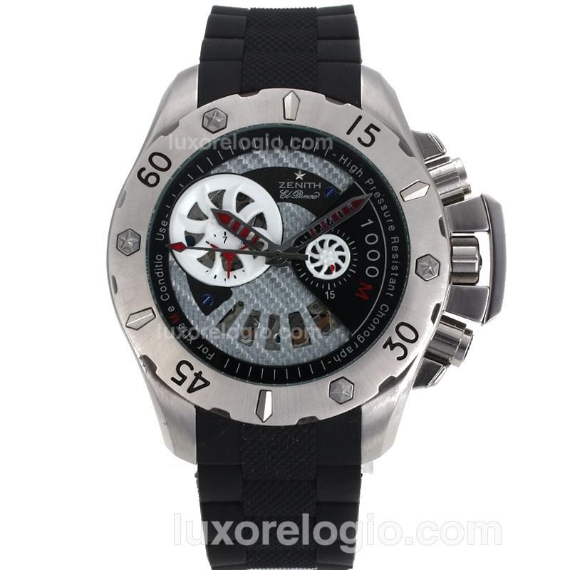 Zenith Defy Extreme Chrono Automatic with Gray Carbon Fibre Style Dial - Rubber Strap