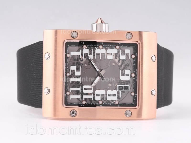 Richard Mille RM016 Automatic Rose Gold Case with Skeleton Dial-Number Marking